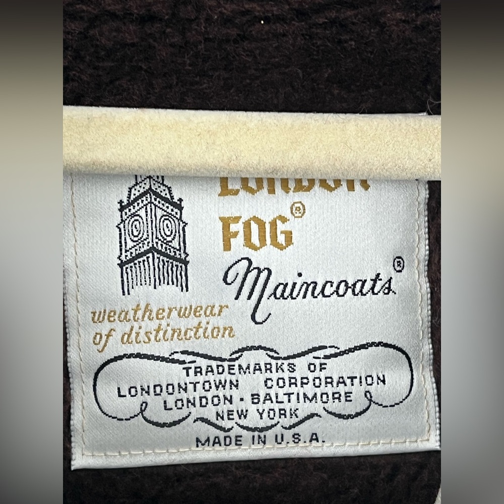 London Fog Vintage Men’s Overcoat 44 Long 70s-80s Removable Brown Liner - Picture 6 of 16